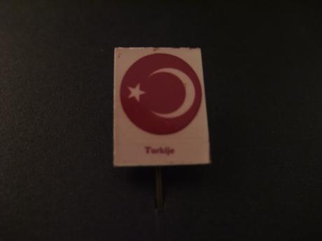 Turkije (Republiek Turkije) rode vlag met witte ster en maan, Turks symbool